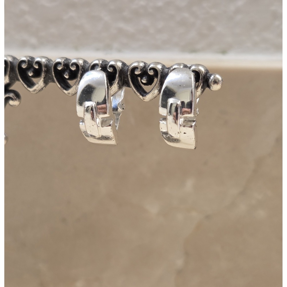 Sterling Silver Mirrored‎ Shine Clip-On Earrings 925